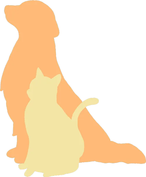 犬と猫のシルエット